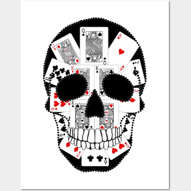 Skull with Cards Wall Art by Nuletto